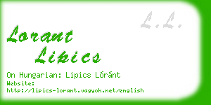 lorant lipics business card