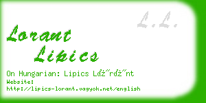 lorant lipics business card